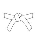 Karate belt outline icon.