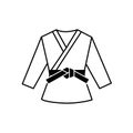 Karate belt, uniform icon. Isolated on white Royalty Free Stock Photo