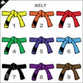 Karate belts poster. Vector.