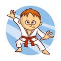 Karate Boy Sticker Royalty Free Stock Photo