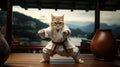 karate cat Royalty Free Stock Photo