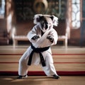 A karate-chopping koala in a martial arts uniform, demonstrating impressive moves3