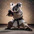 A karate-chopping koala in martial arts uniform, executing powerful moves5