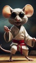 Karate Connoisseur: Mouse Embodies Martial Arts Elegance and Precision
