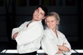 Karate Couple Wearing Kimonos Standing Together