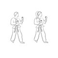 Karate doodle (man and woman)