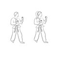Karate doodle (man and woman) Royalty Free Stock Photo