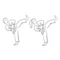 Karate doodle (man and woman) Royalty Free Stock Photo