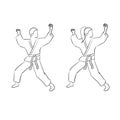 Karate doodle (man and woman) Royalty Free Stock Photo
