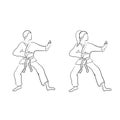 Karate doodle (man and woman) Royalty Free Stock Photo