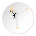 Karate fighter icon, flat style Royalty Free Stock Photo