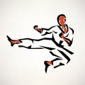 Karate fighter stylized symbol