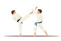 Karate fighters flat vector characters Royalty Free Stock Photo