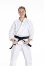 Karate girl. Royalty Free Stock Photo