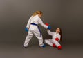 Karate girls figters Royalty Free Stock Photo