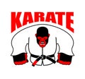 Karate Gorilla mascot. Monkey in judo kimono. Angry sport animal Royalty Free Stock Photo