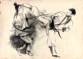 Karate - Hand drawn (calligraphic) illustration