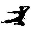 karate kata silhouette vector art Royalty Free Stock Photo
