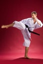 Karate kick by black belt
