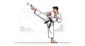 Karate Kick - Vector Illustration Royalty Free Stock Photo