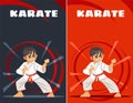 Karate kid. design templates. Kids sports