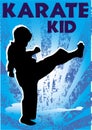 Karate kid poster. Vector. Royalty Free Stock Photo