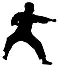 Karate kid stock vector silhouette