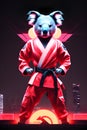 Karate koala bear for gym advertisement. Generative AI