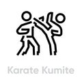 Karate Kumite sport icons Royalty Free Stock Photo