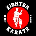 karate logo fighter vector