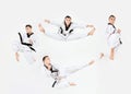 The karate man with black belt training karate Royalty Free Stock Photo