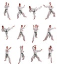 Karate man collage Royalty Free Stock Photo