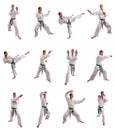 Karate man collage Royalty Free Stock Photo