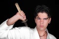 Karate man with katana Royalty Free Stock Photo