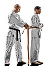 Karate men teenager student teacher teaching