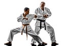 Karate men teenager students teacher teaching