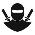 Karate ninja icon, simple style