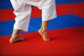 Karate practitioner on competition floor