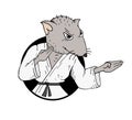 Karate rat draw Royalty Free Stock Photo