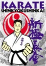 Karate shinkyokushinkai poster. Vector. Royalty Free Stock Photo