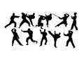 Karate Sport Activity Silhouettes