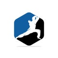 Martial art silhouette vector, fight sport logo design.