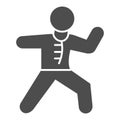 Karate sportsman solid icon, self defense concept, karate kick sign on white background, martial arts master icon in Royalty Free Stock Photo