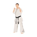 Karate stance character illustration. Asian martial art