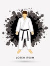 Karate suit with black martial arts belts Royalty Free Stock Photo