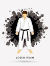 Karate suit with black martial arts belts