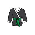 Karate suit doodle icon, vector illustration