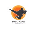 karate,taekwondo kick logo vector illustration template