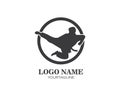 karate,taekwondo kick logo vector illustration template