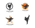 karate,taekwondo kick logo vector illustration template